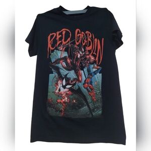 Marvel Spiderman Red Goblin T-shirt Graphic T-shirt Round Neck Short Sleeve Sz S